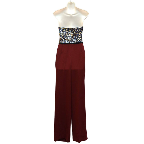 B00 NEW ESCADA Marsala Color Sequin Embellished Top Tinosa Jumpsuit Sz 38 $3495 - Picture 4 of 9